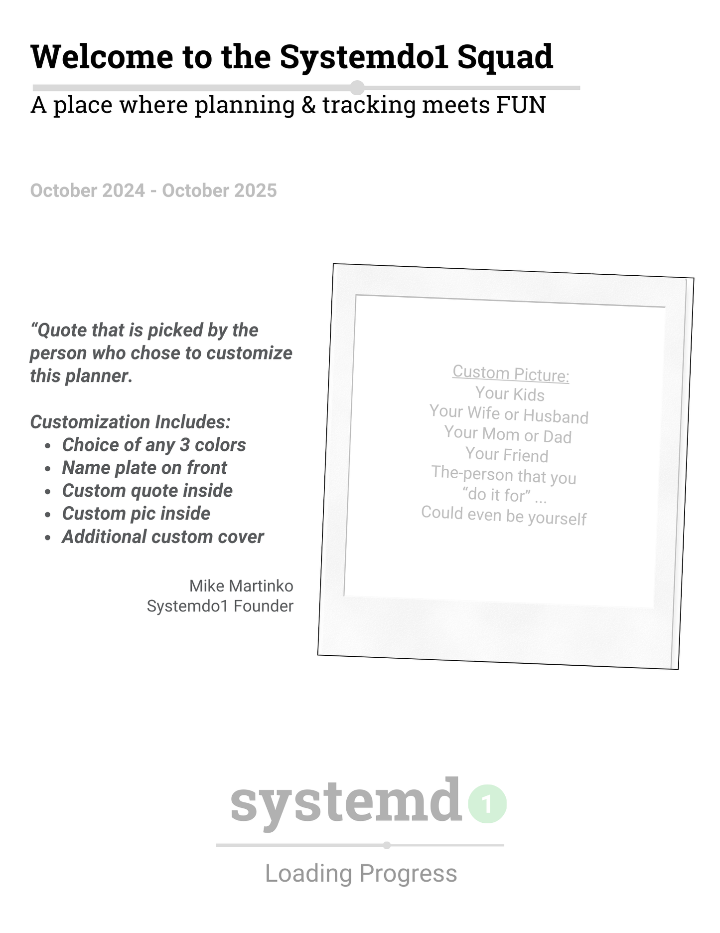 The Planner > Your Design